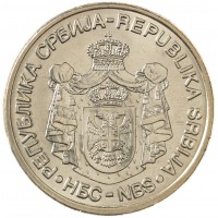 Монета Сербия 20 динаров 2006 150 лет со дня рождения Николы Теслы