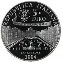 Монета Италия 5 евро 2004 Чемпионат мира по футболу 2006 в Германии