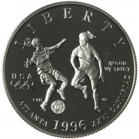Монета США 50 центов 1995 XXVI летние Олимпийские игры, Атланта 1996 - Футбол