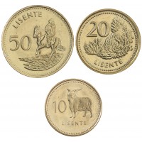 Лесото набор 3 монеты 10, 20 и 50 лисенте 2018 - 2023