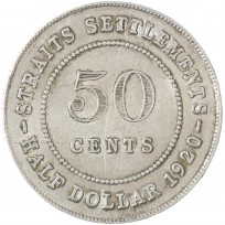 Монета Стрейтс Сетлментс 50 центов 1920