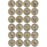 Турция набор 24 монеты 1 куруш 2019 Птицы Анатолии - тип А и В