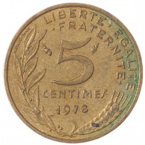 Монета Франция 5 сантимов 1978