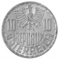 Монета Австрия 10 грошей 1959