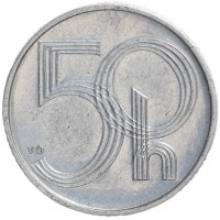 Монета Чехия 50 геллеров 1993