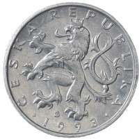 Монета Чехия 50 геллеров 1993