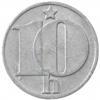 Монета Чехословакия 10 геллеров 1976