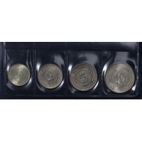 Югославия набор 4 монеты 1, 2, 5 и 10 динар 1970 - 1976 ФАО Продовольственная программа