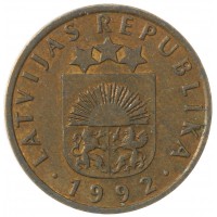 Монета Латвия 5 сантимов 1992