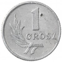 Монета Польша 1 грош 1949