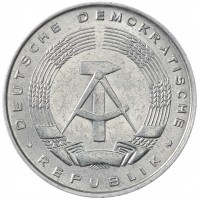 Монета ГДР 5 пфеннигов 1975