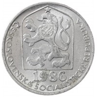 Монета Чехословакия 10 геллеров 1986