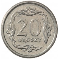 Польша 20 грошей 2007