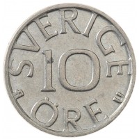 Монета Швеция 10 эре 1983