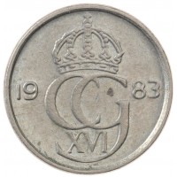 Монета Швеция 10 эре 1983