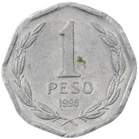 Монета Чили 1 песо 1996