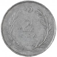 Монета Турция 2 1/2 лиры 1972