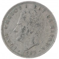 Монета Испания 25 песет 1983