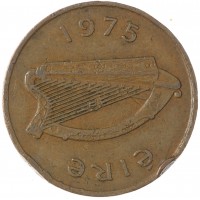 Монета Ирландия 2 пенса 1975