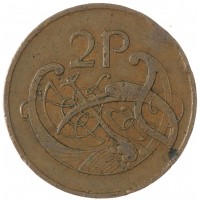 Монета Ирландия 2 пенса 1975