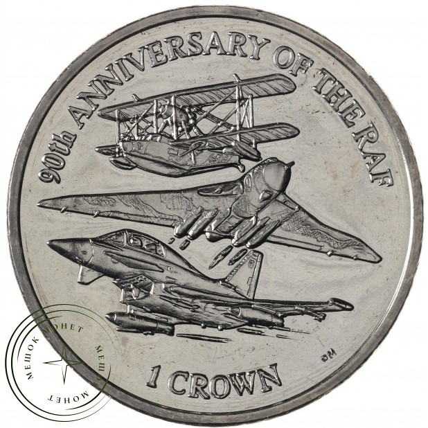 Фолклендские острова 1 крона 2008 90 лет Королевским военно-воздушным силам Великобритании