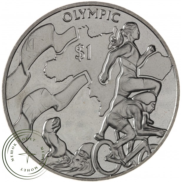 Британские Виргинские острова 1 доллар 2016 XXXI летние Олимпийские Игры в Рио-де-Жанейро 2016 - Триатлон