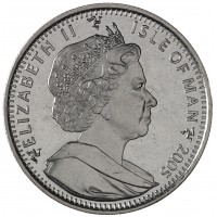 Монета Остров Мэн 1 крона 2005 200 лет Трафальгарскому сражению