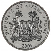 Монета Сьерра-Леоне 1 доллар 2001 Большие кошки мира - Гепард