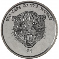 Монета Сьерра-Леоне 1 доллар 2001 Большие кошки мира - Гепард