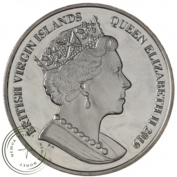 Британские Виргинские острова 1 доллар 2019 Рыба-дикобраз