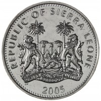 Монета Сьерра-Леоне 1 доллар 2005 Бенедикт XVI