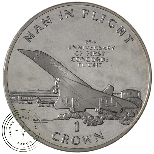 Либерия 1 доллар 1994 25 лет первому полёту Конкорда