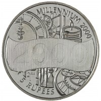 Монета Сейшелы 5 рупий 2000 Миллениум