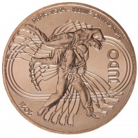 Монета Франция 1/4 евро 2021 XXXIII летние Олимпийские игры в Париже 2024 - Дзюдо