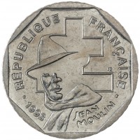Монета Франция 2 франка 1997 50 лет Национальному движению сопротивления