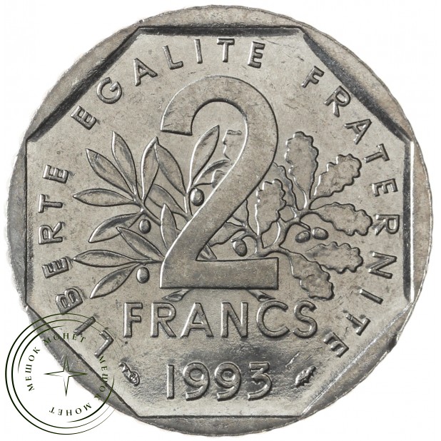 Франция 2 франка 1997 50 лет Национальному движению сопротивления