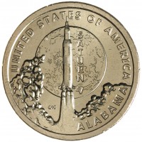 Монета США 1 доллар 2024 Ракета-Носитель Сатурн-5