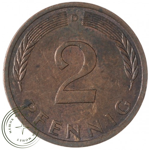 Германия 2 пфеннига 1971 D — 937041243