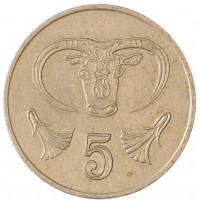 Монета Кипр 5 центов 1993