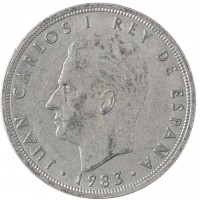 Монета Испания 5 песет 1983