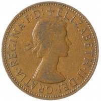 Монета Великобритания 1 пенни 1965