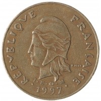 Монета Новая Каледония 100 франков 1997