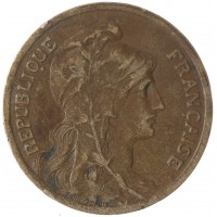 Монета Франция 10 сантимов 1916 