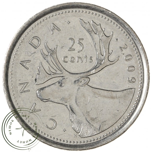 Канада 25 центов 2009