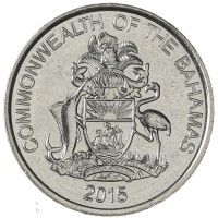 Монета Багамские острова 25 центов 2015