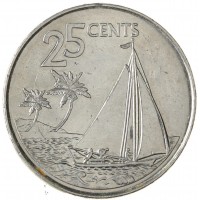 Монета Багамские острова 25 центов 2007