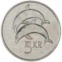 Монета Исландия 5 крон 2008