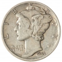 Монета США 1 дайм 1944