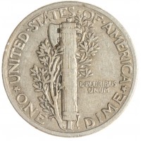 Монета США 1 дайм 1944