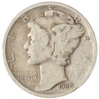 Монета США 1 дайм 1930 